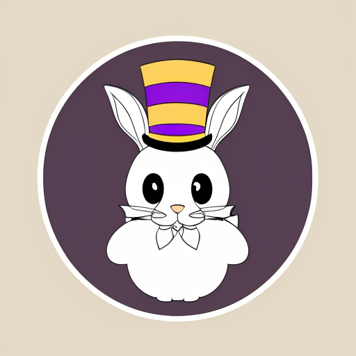 Easter bunny top hat purple and gold