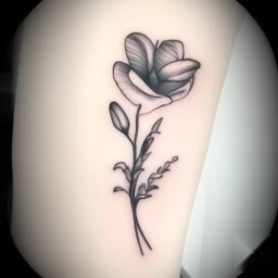 august birth flower tattoo
