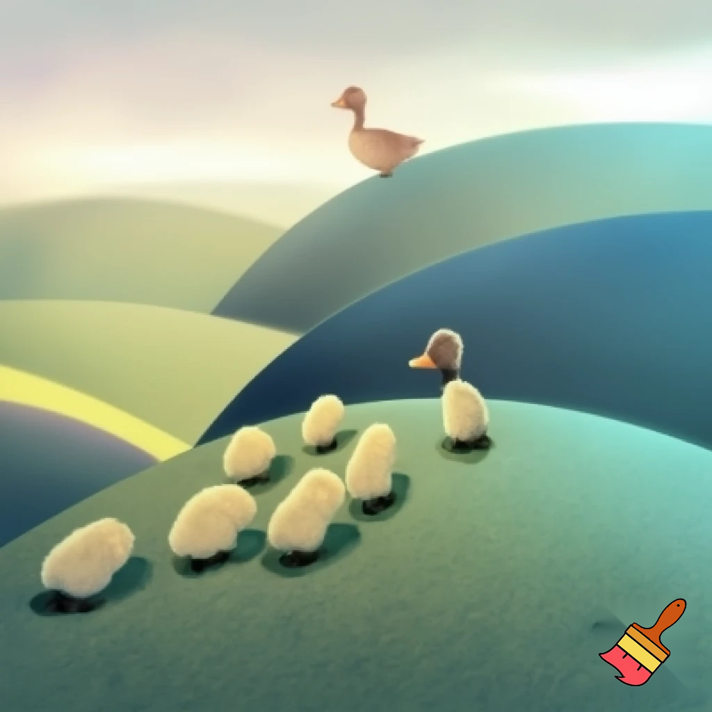 Five little ducks went swimming one day over the hills and far away mother duck said, quack, quack, quack! but only four little ducks came back