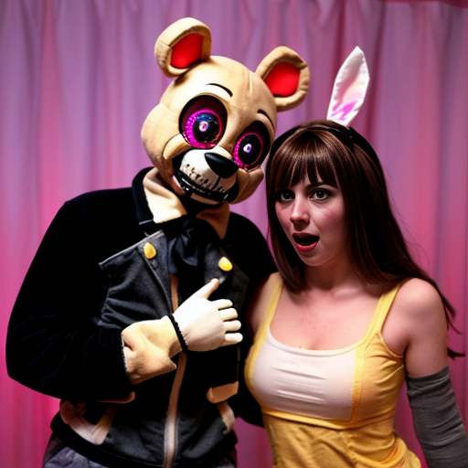Show me what would happen if a boyfriend and girlfriend (Friday night funkin') were captured by female animatronics fnaf 2 , who then decided to make the boyfriend a girl (change his gender and appearance) and put the girl (boyfriend gender) in a cute, sexy bunny animatronic costume, and the wife girlfriend in a female animatronic cat costume. Both died in agony. How would the spirit of the girl (boyfriend gender) and his wife (girlfriend) react afterward?