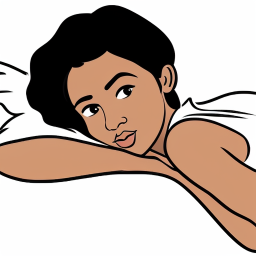 A BROWN girl waking up realistic but cartoon