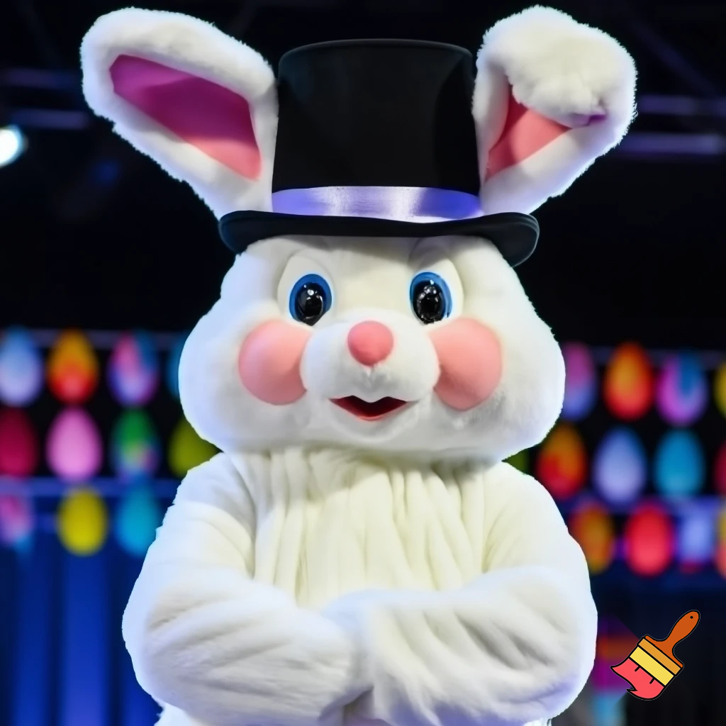 Easter bunny mascot top hat costumes🏰🚪