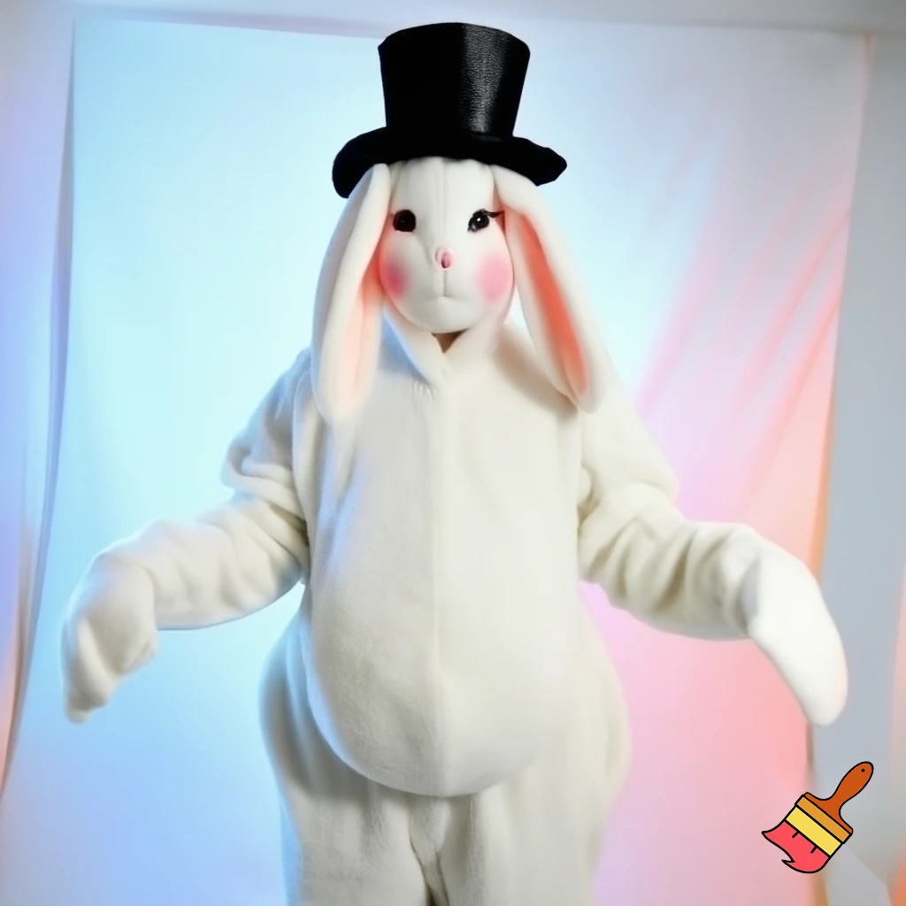 Easter bunny costume top hat person