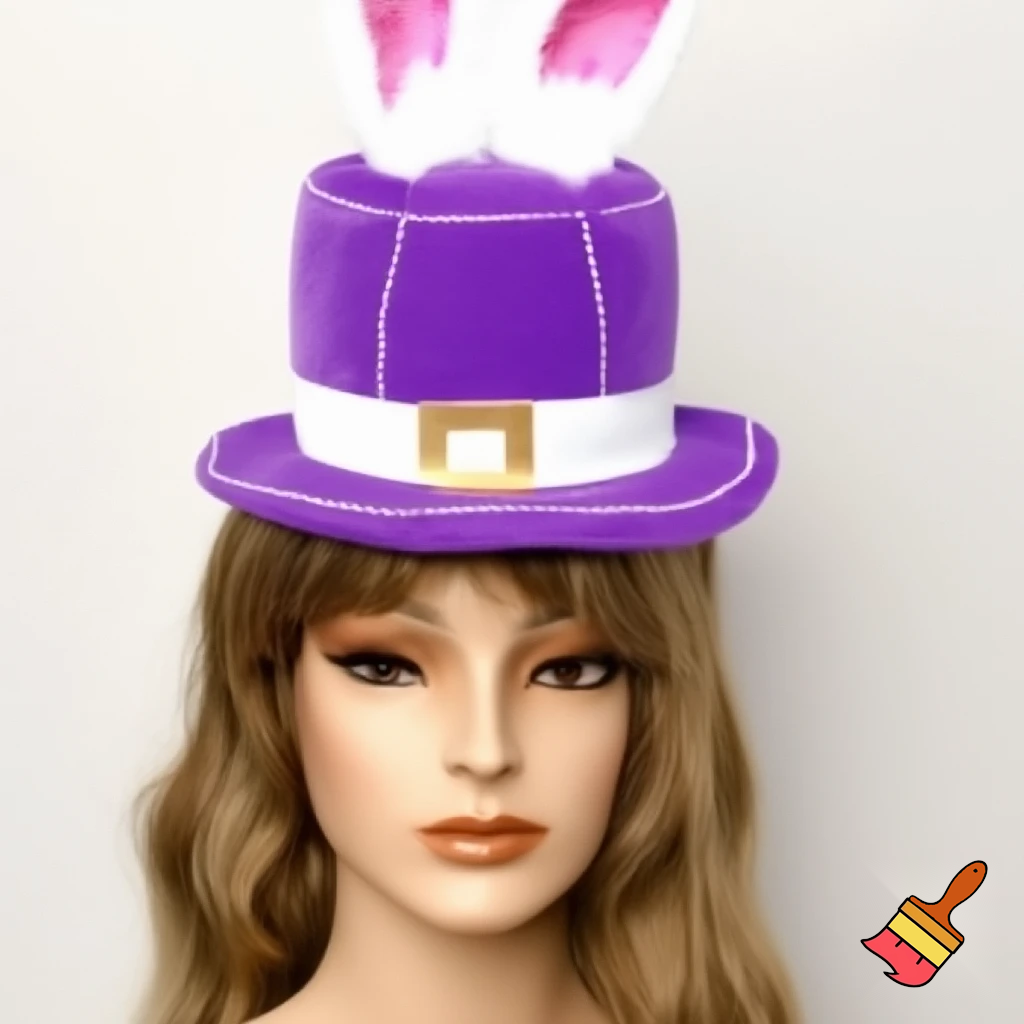 Easter top hat headband Easter bunny headband, purple and white with gold Easter top hat headband and fabric velvet and fabric velvet top head headband top hat headband special in delicate