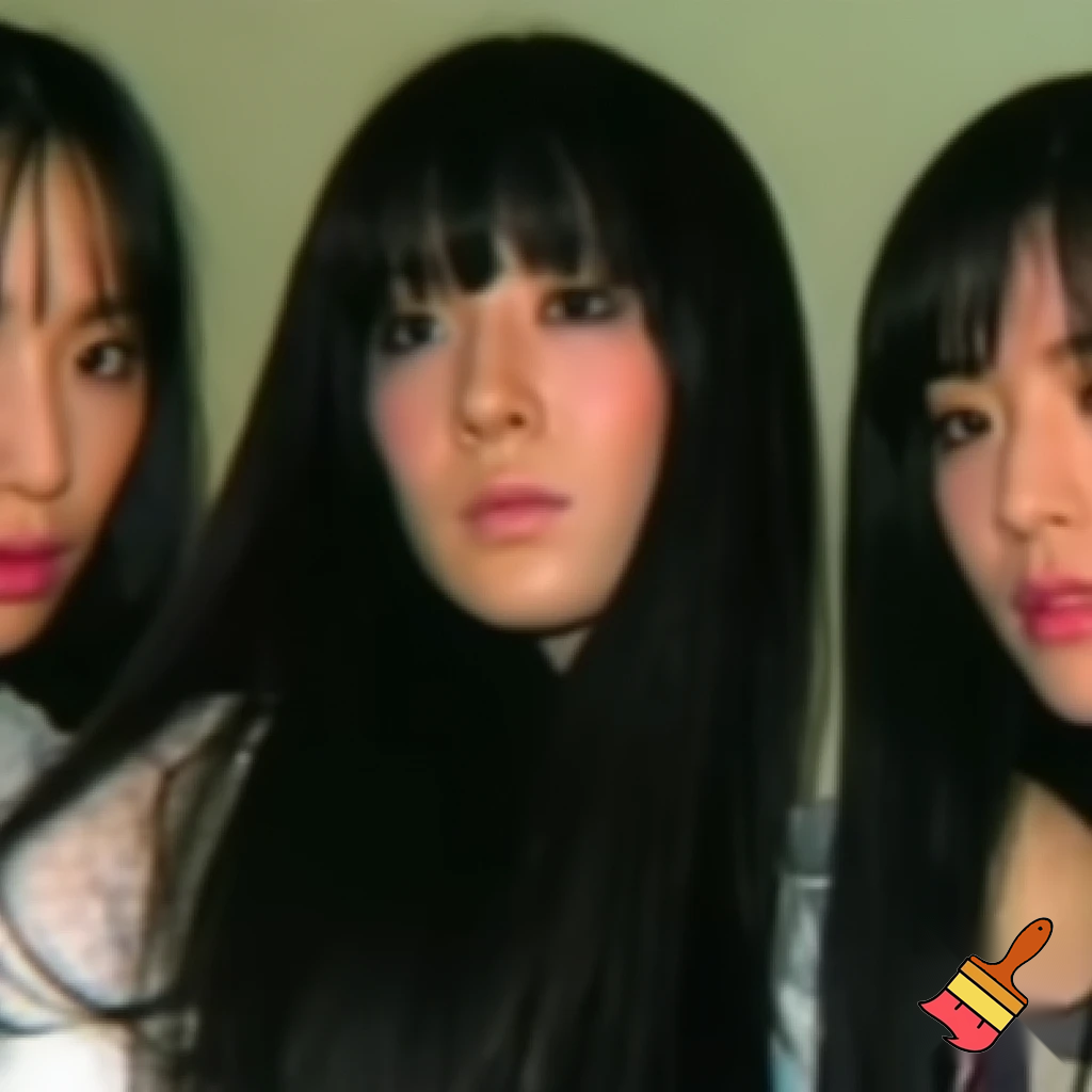 human women, with long black hair 