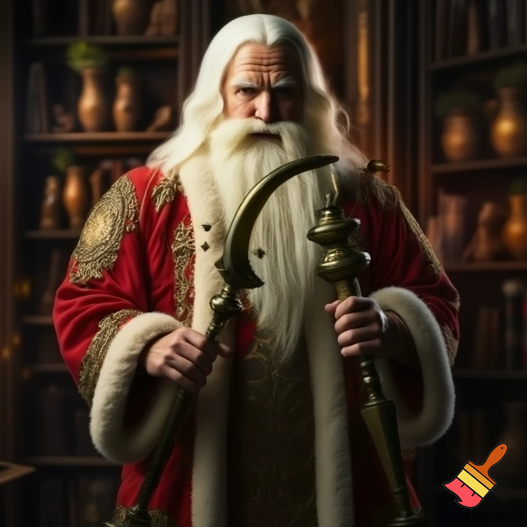 Nutcracker wizard boss one Santa Claus bossy when