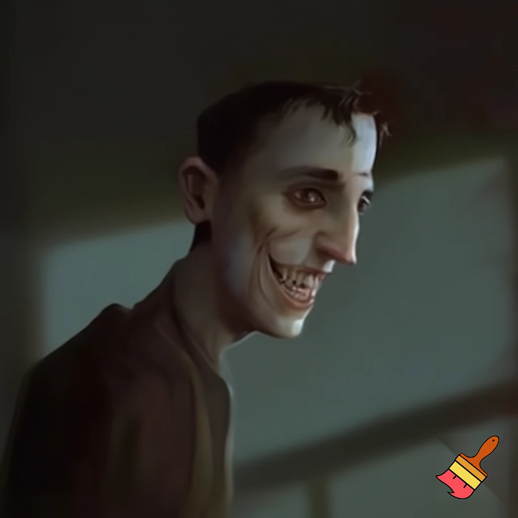 A dad that looks skinny and have rat teeth