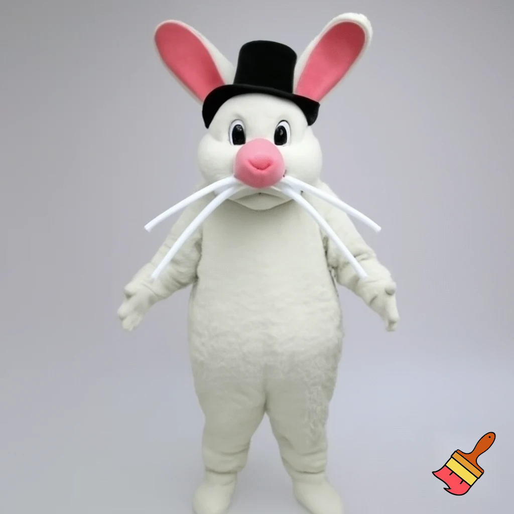 Easter bunny mascot costume top hat mascot costume magic whiskers