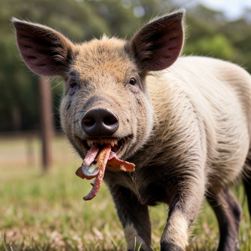 create evil feral mugshot of wild dog in a WANTED poster and add these reasons create a wanted poster with a mugshot picture of an evil human wild pig. the reward should be a lifetime supply of bacon and these are the reasons why•	These pests cause damage to the environment through wallowing, rooting for food and selective feeding.
•	By 1880, they were already considered a serious pest in parts of New South Wales. 
•	 They prey on newborn lambs, destroy crops, damage fences, foul water sources, and compete with livestock for food.
•	 Their impact costs farmers millions of dollars annually. 
•	Wild pigs are potential carriers of diseases, including foot-and-mouth disease
add these
