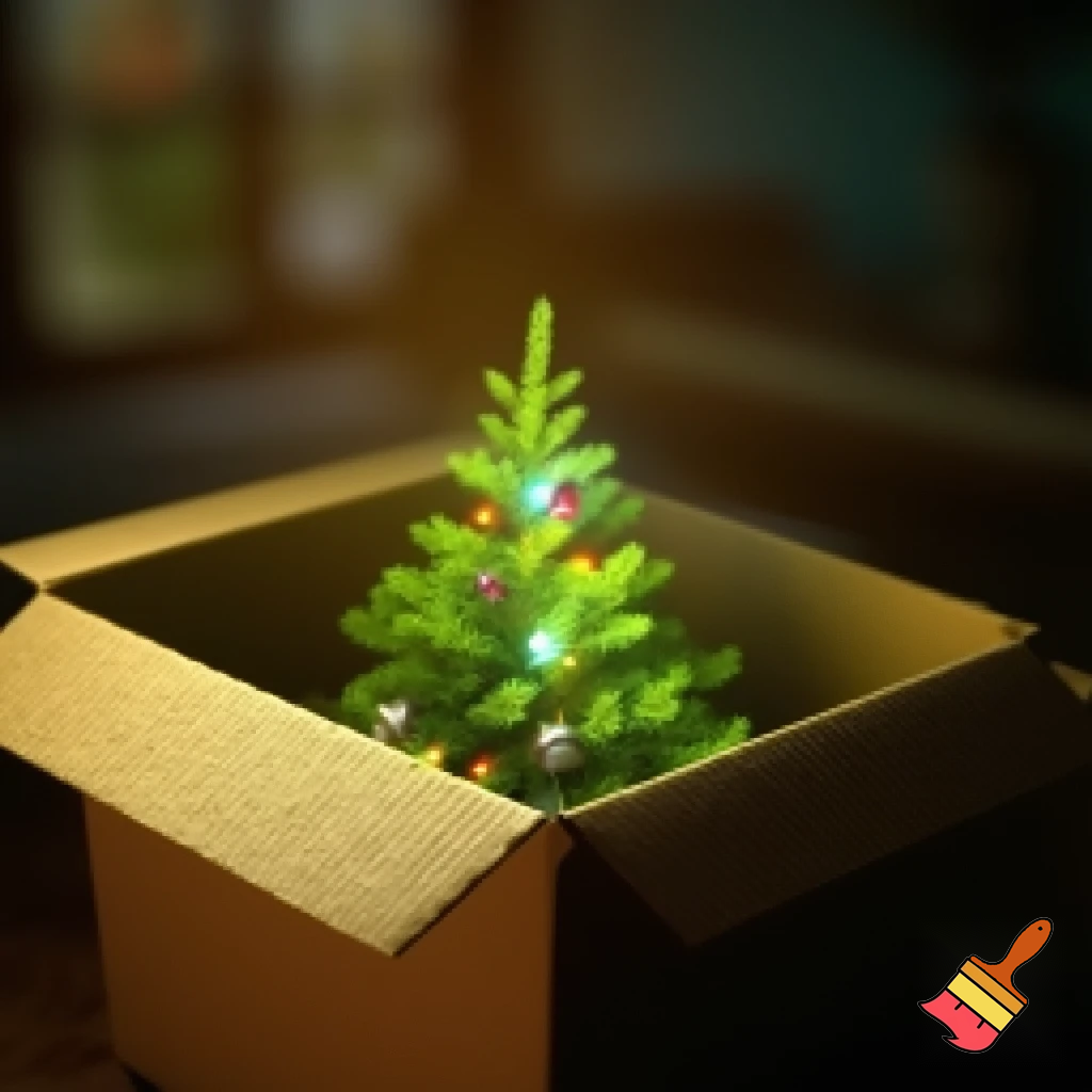 Christmas tree box box a magic 📦🌟🌠💫🎄 spiky spiky
