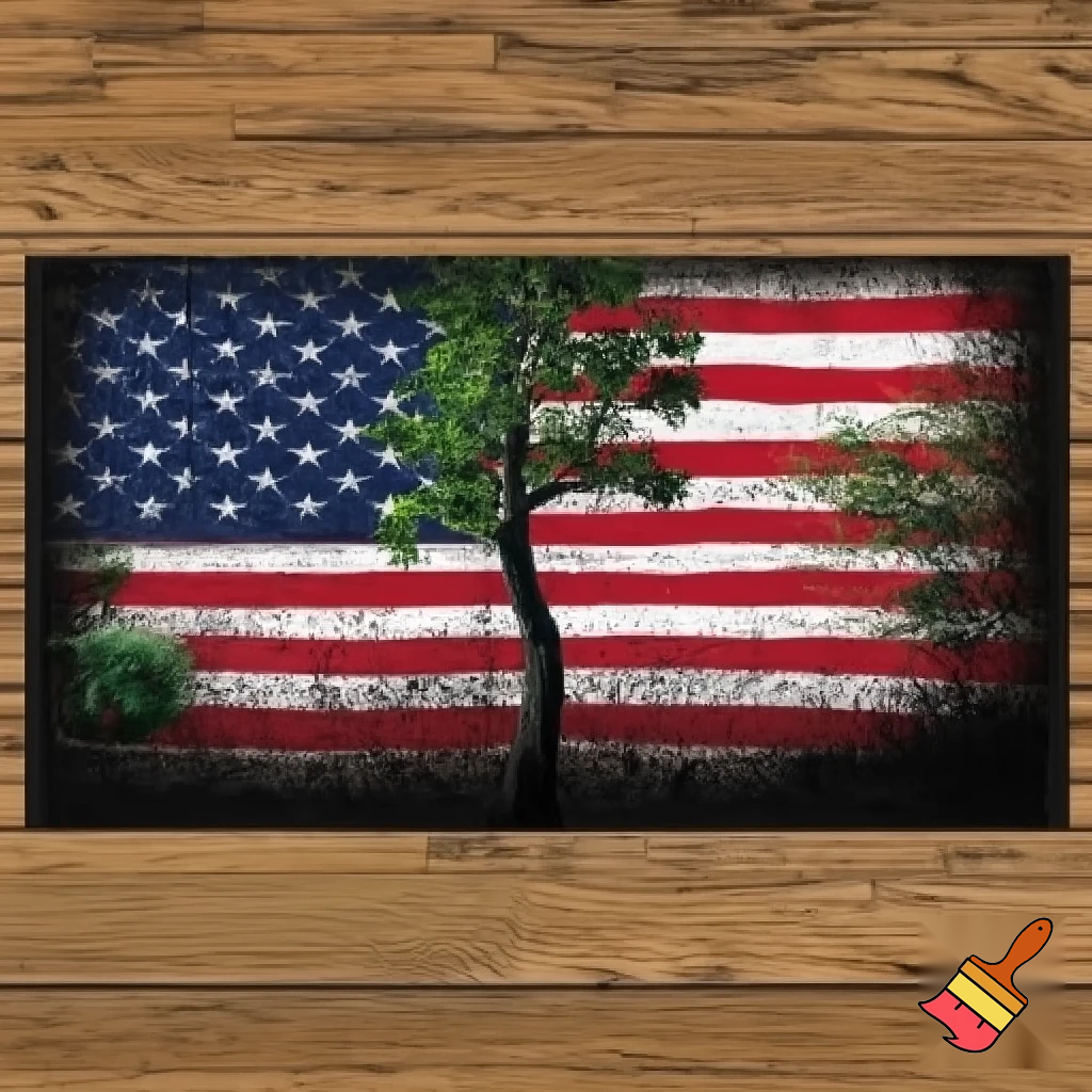 A flag of the woods