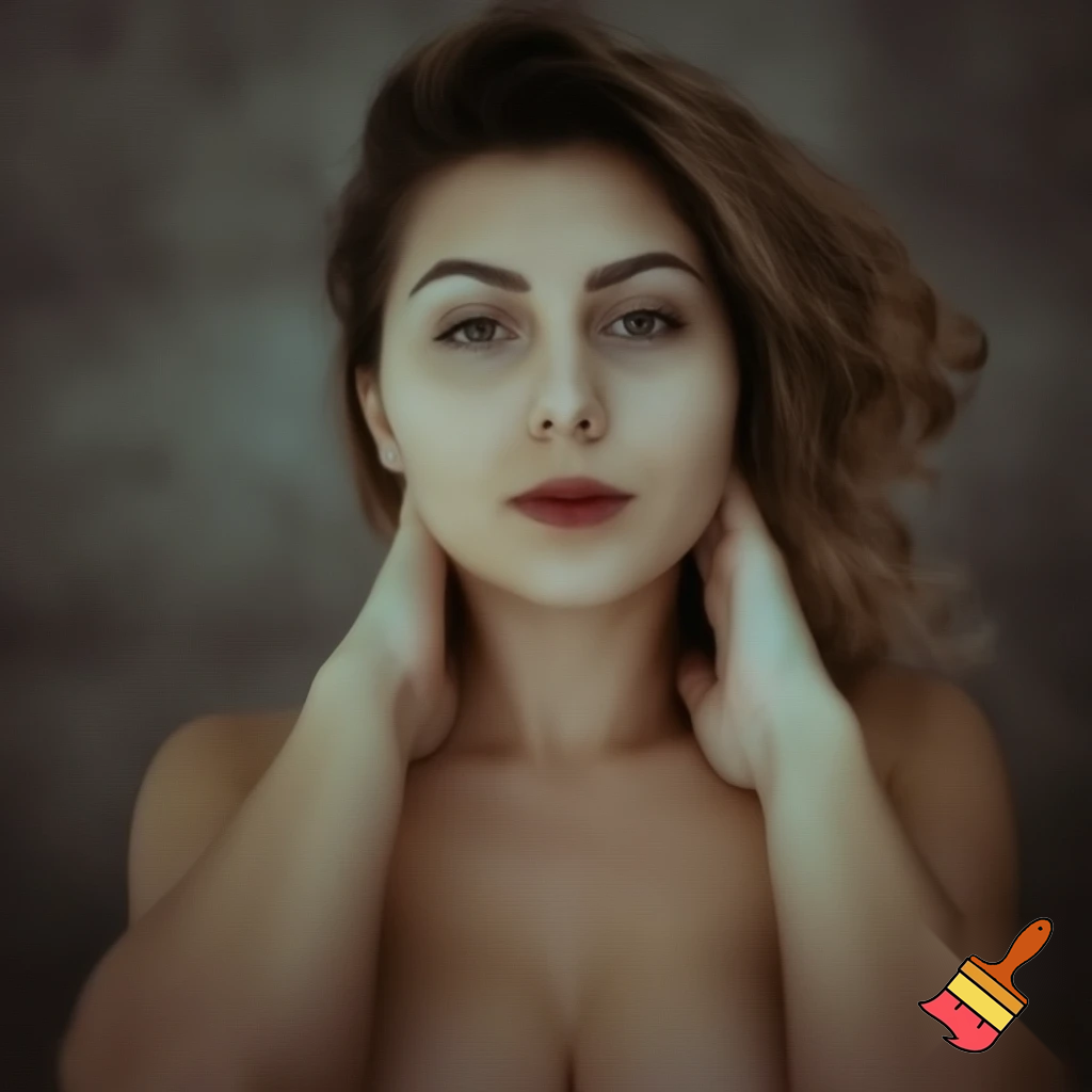 Create 23 years old girl naked showing her pussy