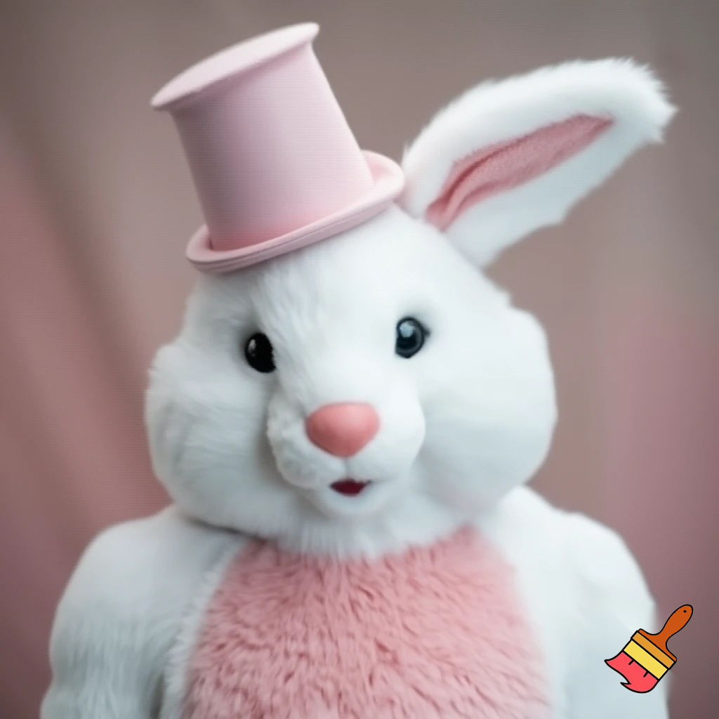  Mascot costume Easter bunny costume top hat pink and white delicate special in delicate