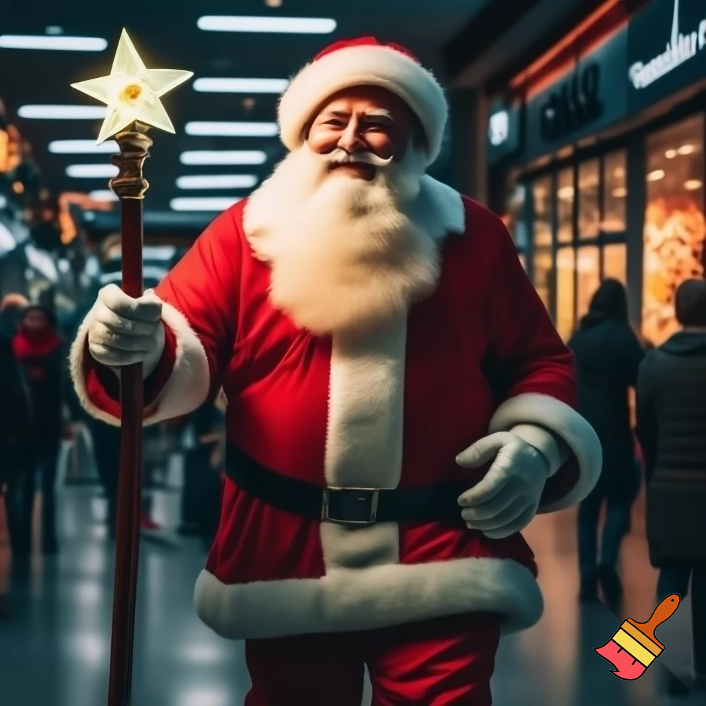 Santa Claus walking at the shopping centre a wizard Santa Claus the real Santa Claus🌟💫🎄🎁🎁🎁🎁🎁🎁🎁🎁🎁🎁🎁🎁 stick Santa Claus the big Santa Claus with a star walking stick with the star Santa Claus special Santa Claus🌠