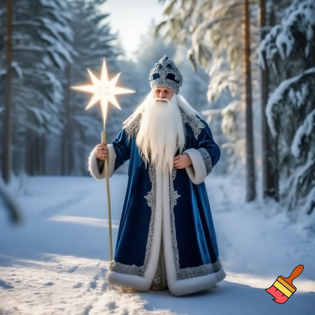 Russian Santa Claus magic one staff walking stick with a star real Santa Claus, Santa Claus the real person