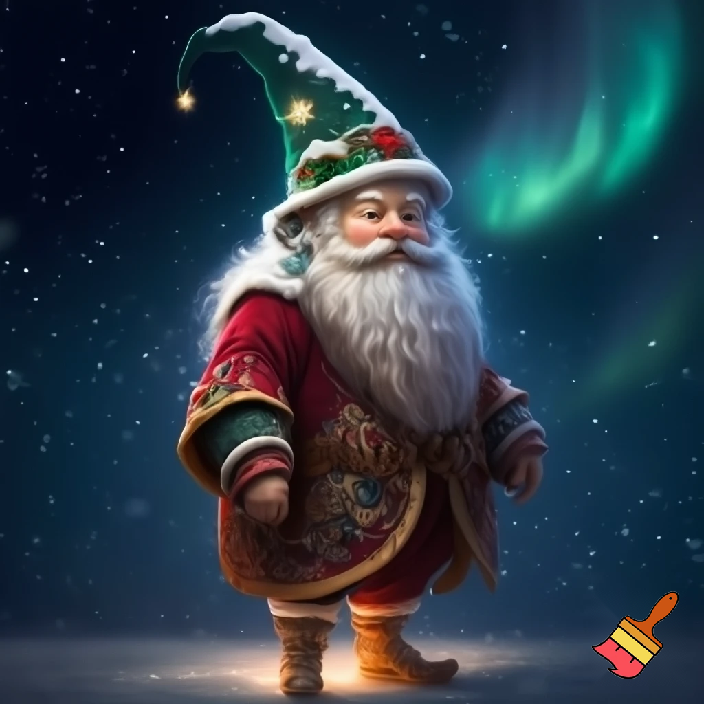 A wizard jacket Christmas jacket Santa Claus wizard Christmas shoes Christmas wizard hat a large one