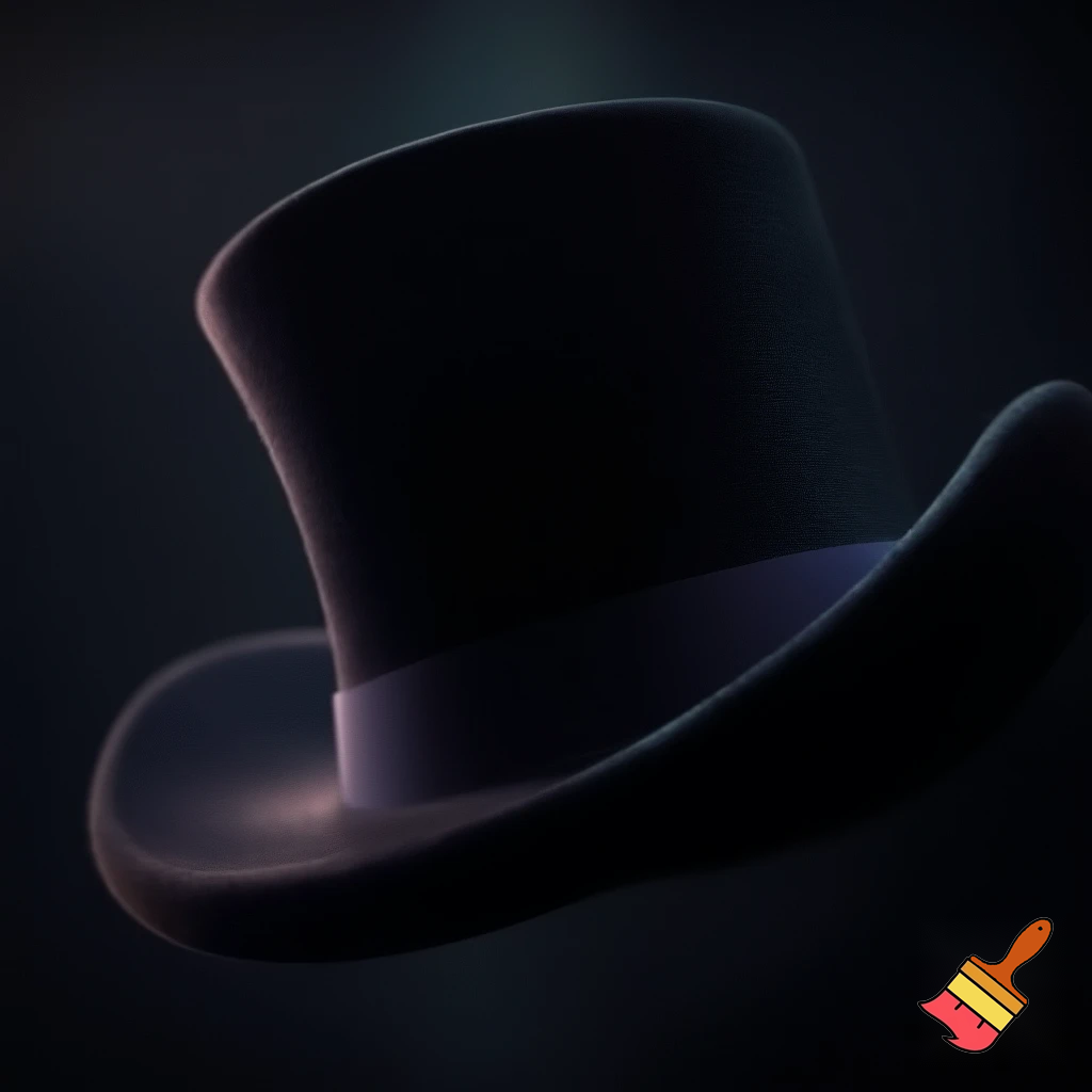 I Willy Wonka top hat black dark black