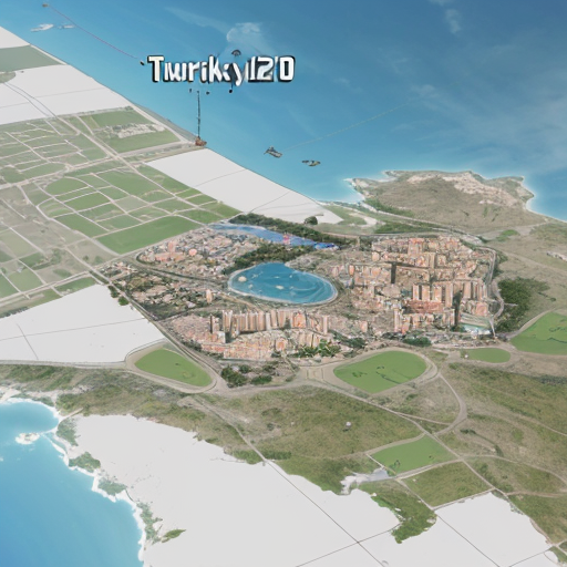 An official image of the Turkish Republic of Northern Cyprus in 2030 with forecast (not official), and surely with buildings in North nicosia
