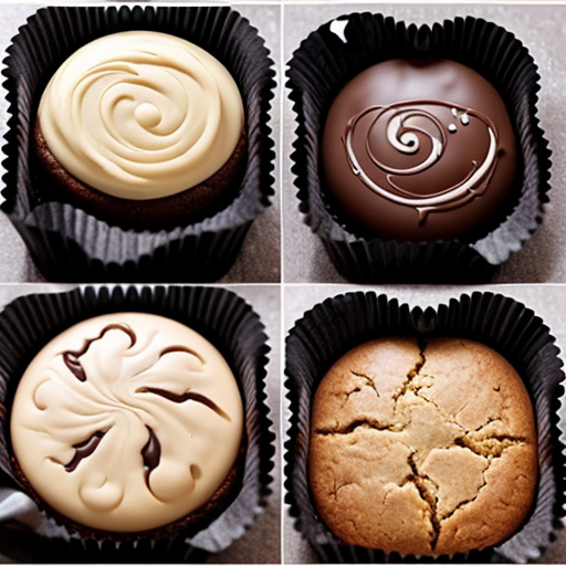 four square-shaped thick baking chocolate pieces (for baking with)