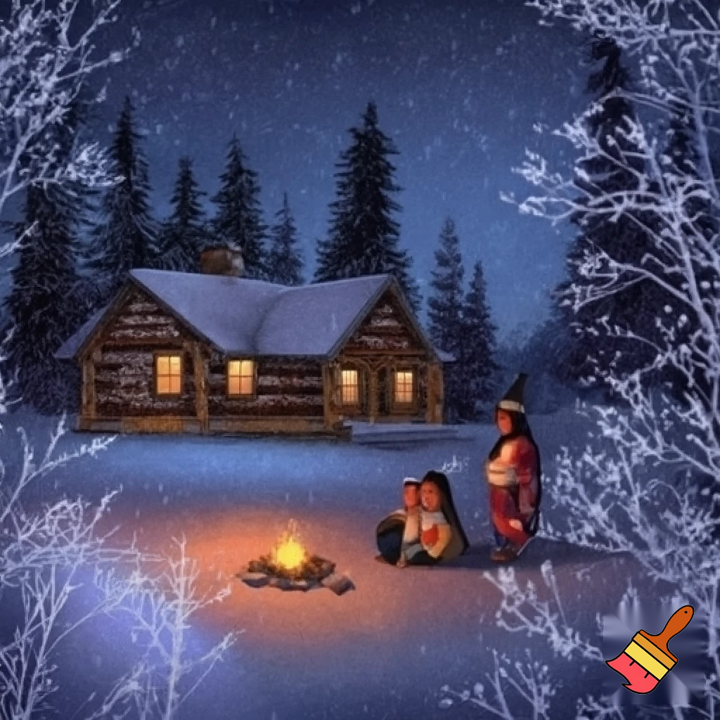 Traditional native scene christmas card