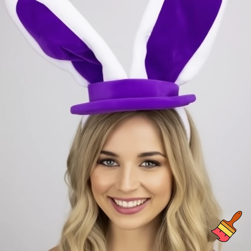 Easter bunny headband, top hat, Easter hat headband, top hat, purple and white, purple and white velvet top hat