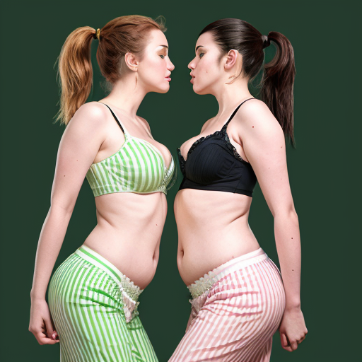 90's disney's 2d aladdin style comic black background and panels of 
Panel 1 a curvy figure two headed woman with brown hair and black striped haired ponytail and with green skin barefoot with green and white striped harem pants and pink and white striped bra marching towards viewer. 
Panel 2 then the curvy figure two headed woman with brown hair  black striped haired ponytail and with green skin barefoot with green and white striped harem pants and pink and white striped bra both looked at each other while marching towards.
Panel 3 then both heads of the two headed curvy figure woman with brown black striped haired ponytail and with green skin barefoot with green and white striped harem pants and pink and white striped bra started kissing the viewer. 
Panel 4 then the curvy figure two headed woman with  brown hair and l black striped haired ponytail and with green skin barefoot with green and white striped harem pants and pink and white striped bra kissed the viewer while marching. 
Panel 5 then the curvy figure two headed woman with brown hair black striped haired ponytail and with green skin barefoot with green and white striped harem pants and pink and white striped bra turns around and turns around and revealing to the viewer a yellow triangle shaped stitch patch was on the middle of her butt of her green and white striped harem pants. 
Panel 6 then curvy figure two headed woman with brown hair and black striped haired ponytail and with green skin barefoot with green and white striped harem pants and pink and white striped bra shakes her butt with the yellow triangle shaped Stitch patch on her big butt. 