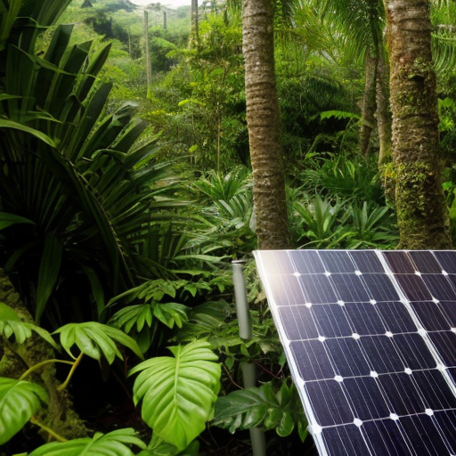 rain forest with solar panels
