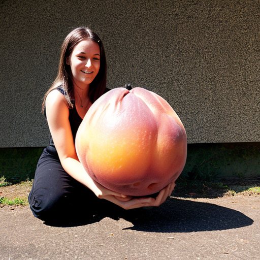 A giant peach rolling