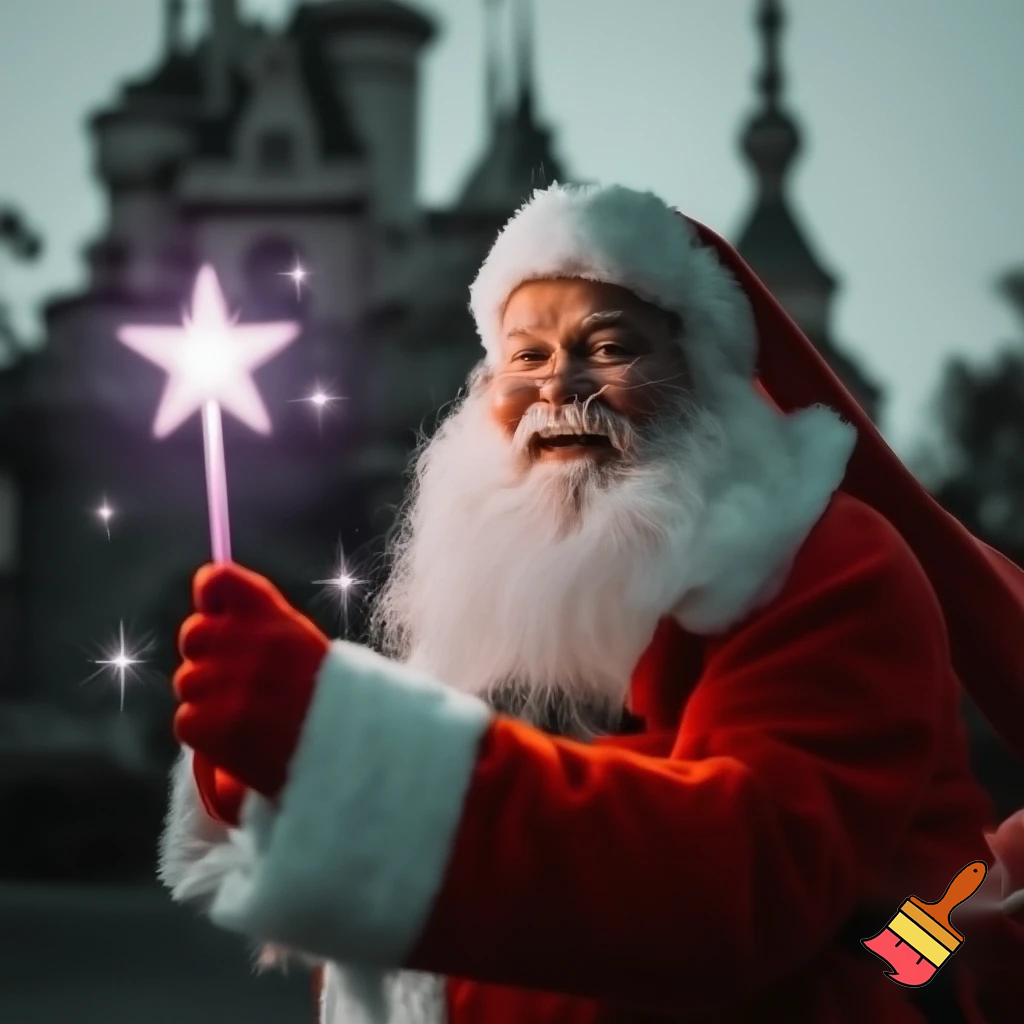 Santa Claus in Disneyland Paris Magic star wand a star💫🌟⭐️