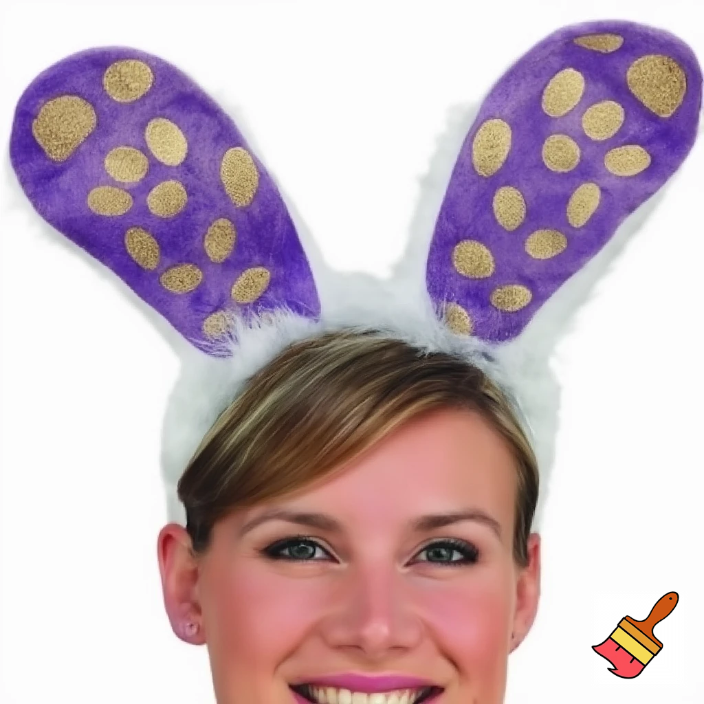 Easter bunny top hat headband, purple, purple and white with gold top hat top hat headband