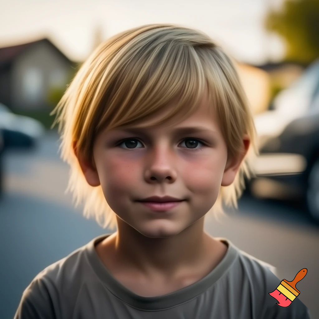 A kid that is 10 years old with blonde hair