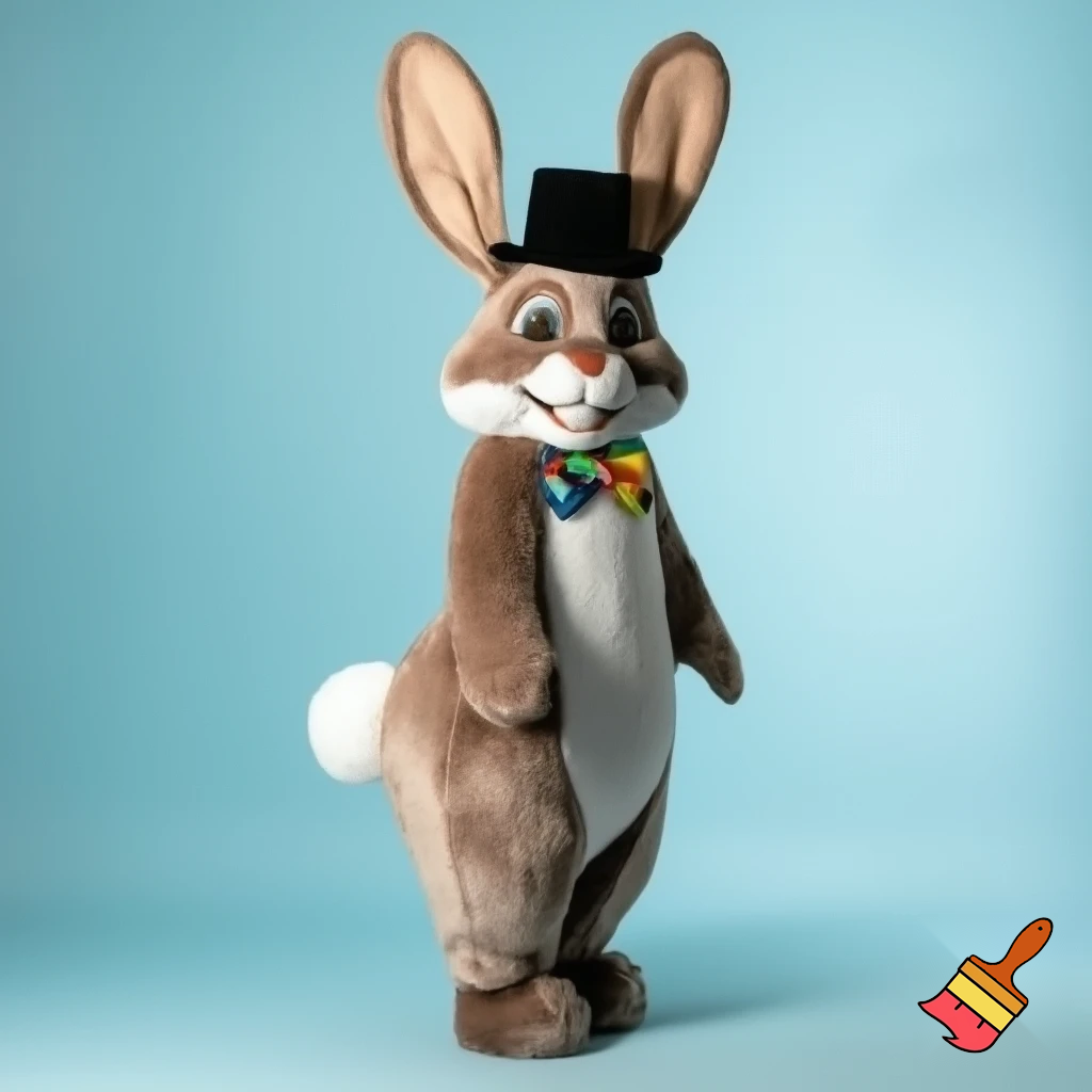Easter bunny mascot costume top hat Easter bunny mascot costume top hat