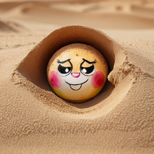 The powerpuff girls bubbles buried up to her neck in sand packed in tight by blossom and buttercup