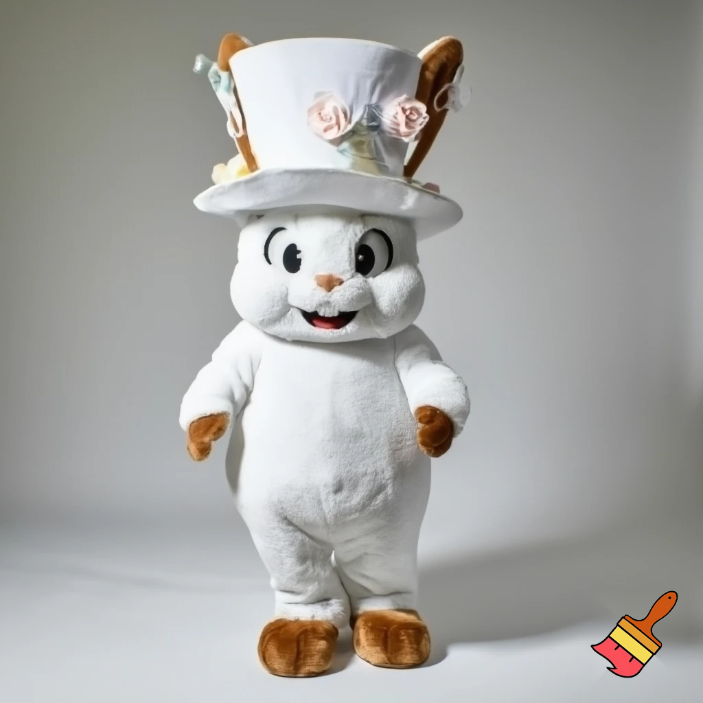 East Bunning mascot costume special top hat easter bunny mascot costume