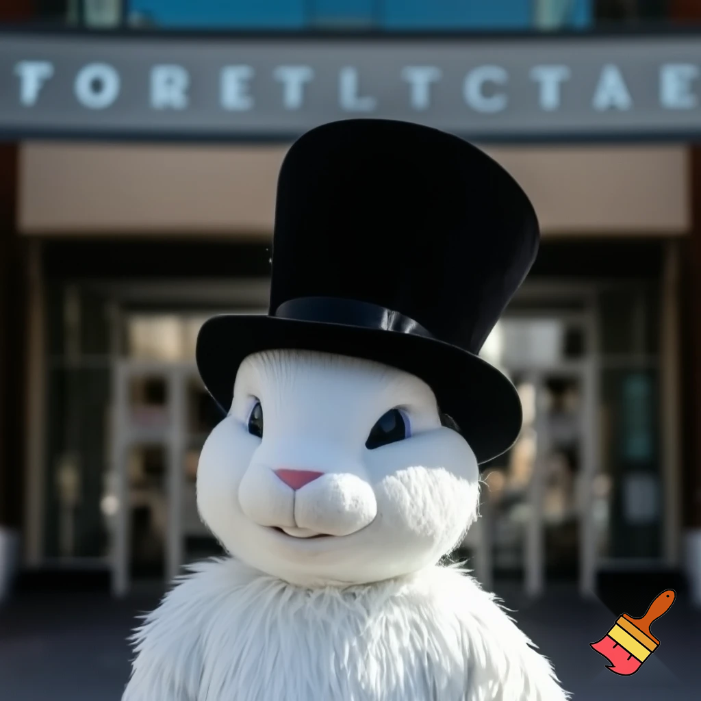 Mascot costume, Easter bunny top hat special top hat falcon gate shopping centre