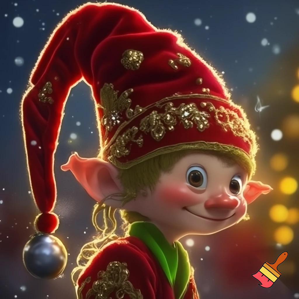 Christmas hat Elf on the elf hat velvet Christmas hat