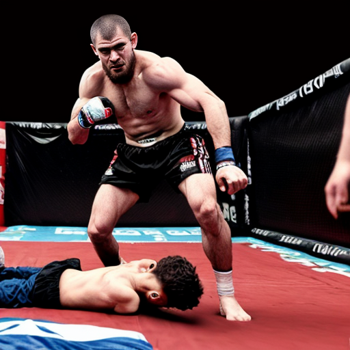 generate me a picture of Khabib sending sped kids to dagestan