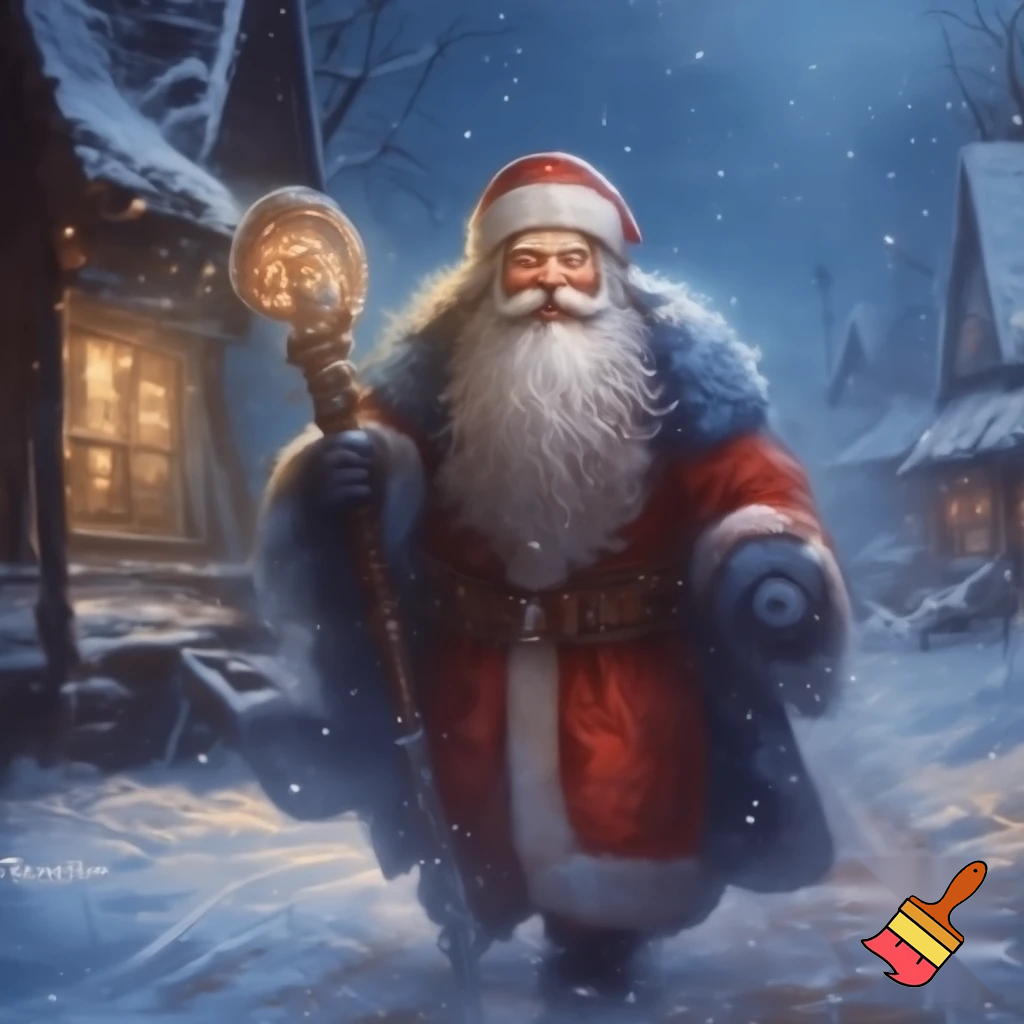 Christmas Russia, Santa Claus walk stick