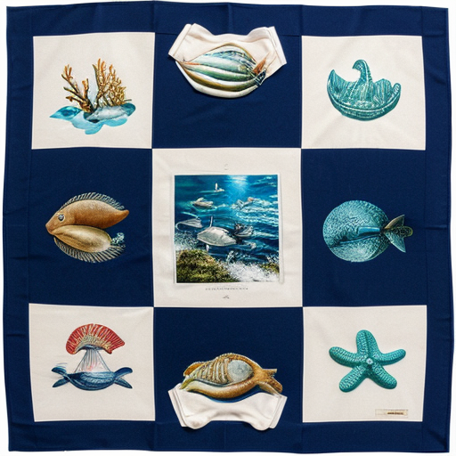 fazzoletto con immagini di oggetti mare
