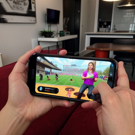 Goretzka play game on apple phone and Vanessa play game on apple phone at the living room 