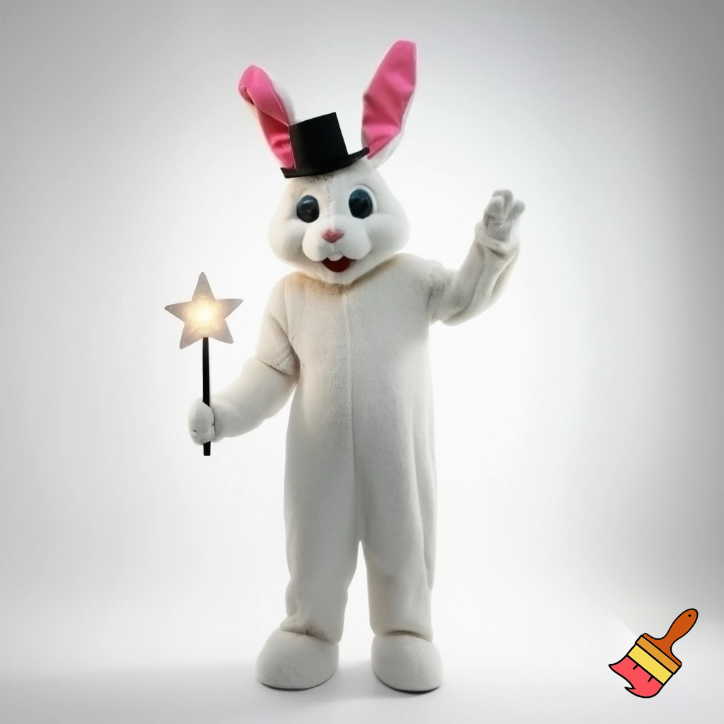 Easter bunny mascot costume top hat mascot costume magic