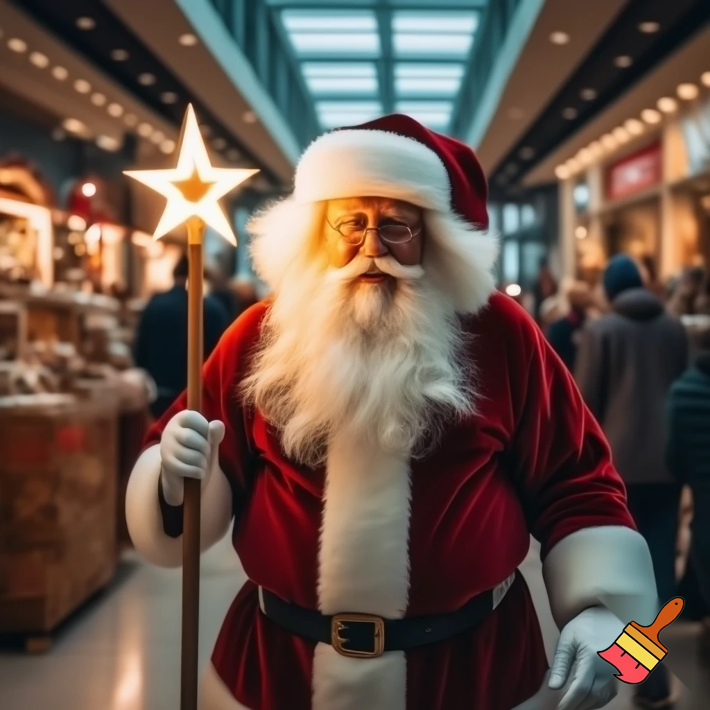 Santa Claus walking at the shopping centre a wizard Santa Claus the real Santa Claus🌟💫🎄🎁🎁🎁🎁🎁🎁🎁🎁🎁🎁🎁🎁 stick with a star walking stick with the star Santa Claus special Santa Claus🌠