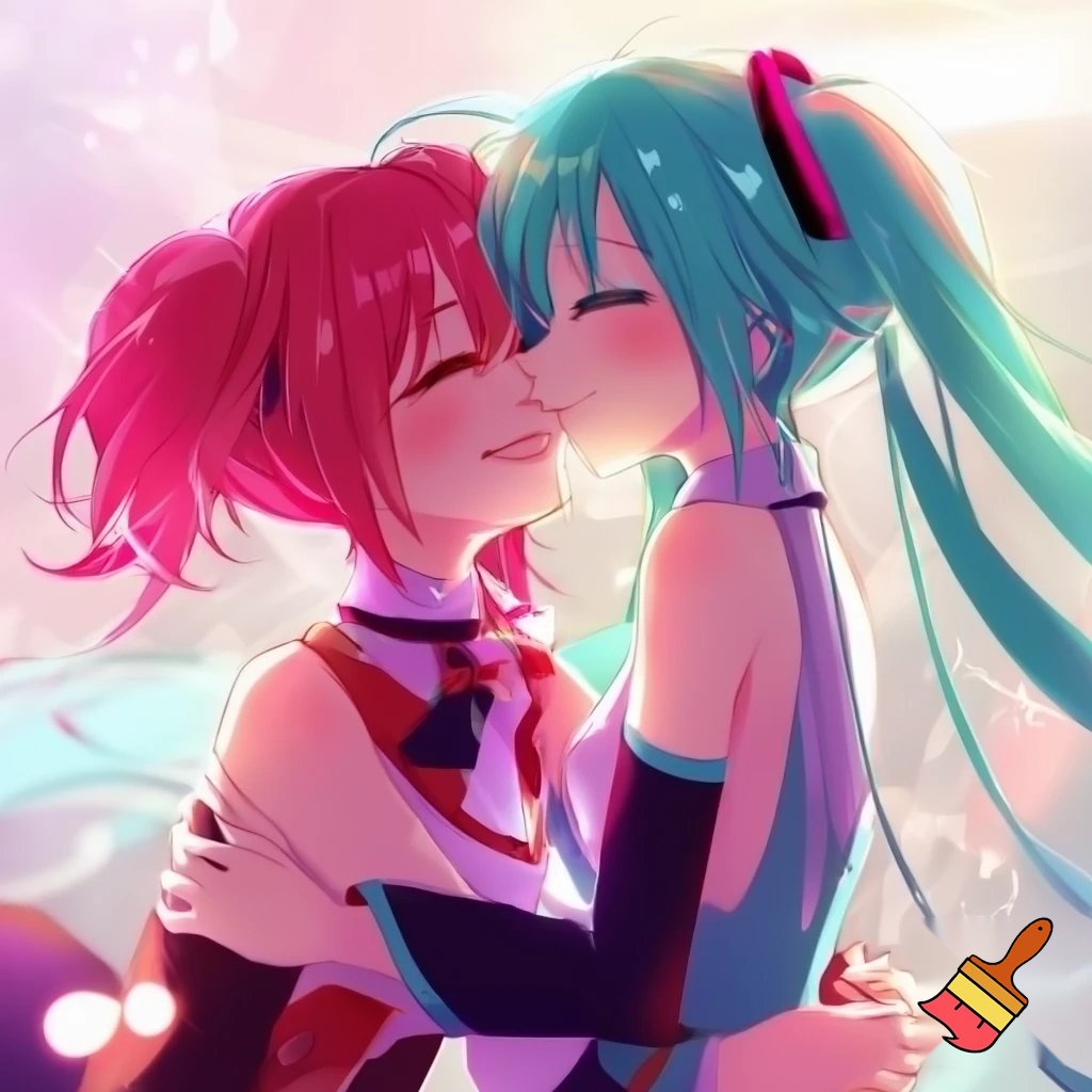 Miku hugging teto
