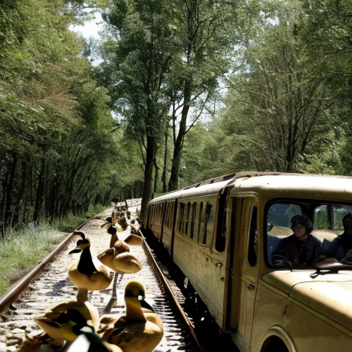 Right, I think this is good at time as any to leave. let's get out of here! (FIVE LITTLE DUCKS QUACKING) all aboard. keep together, children, back on the car! next stop, the little kingdom. last stop! everyone off! ouch! well, all in every way, that didn't go to badly. we survived, and the forest wasn't destroyed.