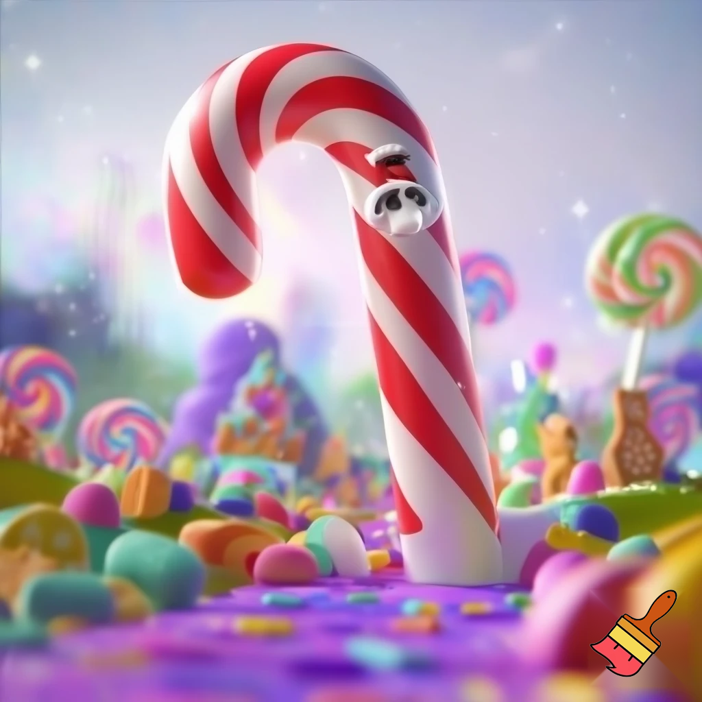 Candy walking stick walking