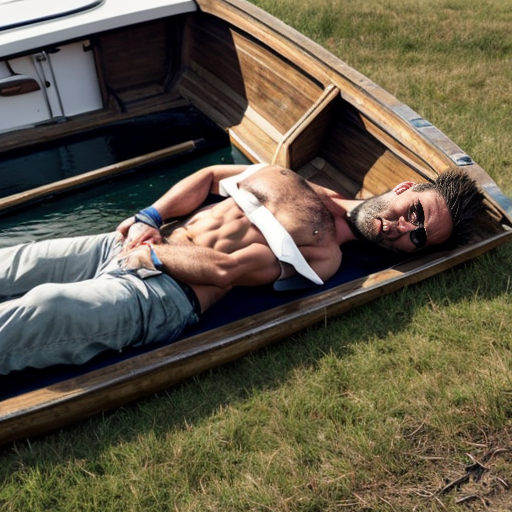 a man dead beside a boat  from a distance in lookinf from the field

