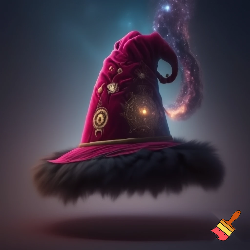 A wizard Santa Claus hat read✨✨🎄💫 velvet a wizard hat