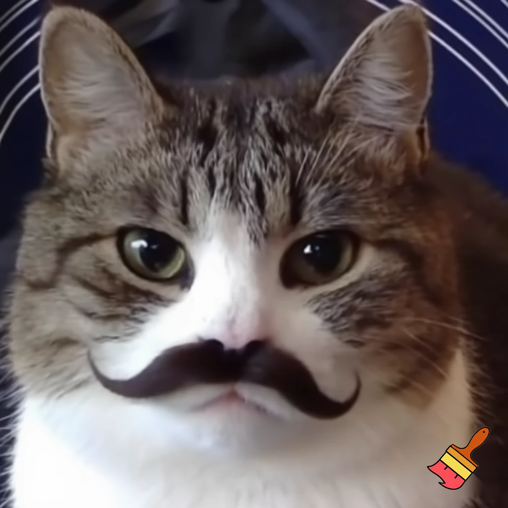 cat with mustache
