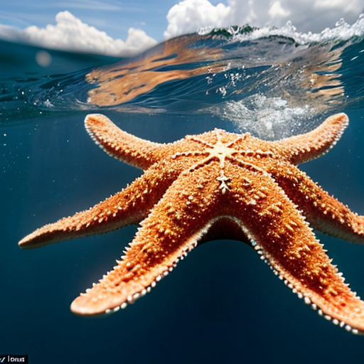 starfish is jumping out water