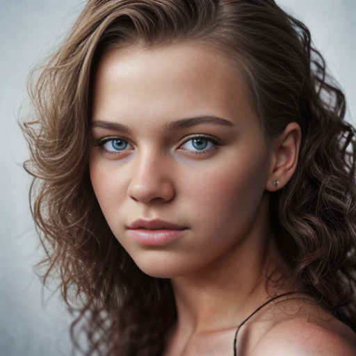 Finnish girl, brunette, curly hair